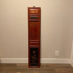 Antique Chinese Wooden Wall Panel – Hand-Painted‎ – 54”x10.75” – Shan Xi
